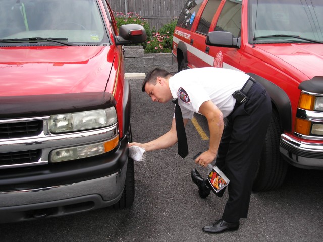 Firefighter Mike Randazzo Making It Shine for the Peekskill Parade